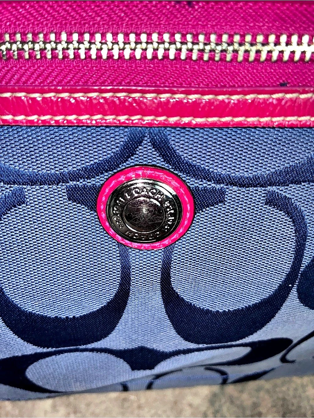 Coach Laura Signature Tote Blue & Pink Logo Tote Bag - Picture 7 of 7